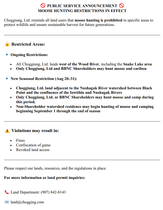 Preview of 2025 Moose Hunt Restriction